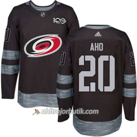 Män Ishockey Carolina Hurricanes Tröja Sebastian Aho 20 1917-2017 100th Anniversary Adidas Svart Authentic